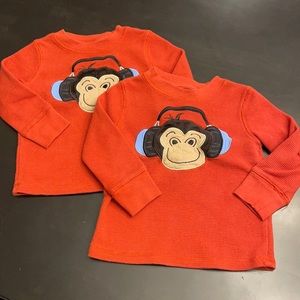 Set of TWO waffle long sleeved shirts
